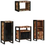 vidaXL Ensemble de mobilier de salle de bain avec étagère avec stockage avec porte 4 Pièces