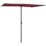 vidaXL Parasol de jardin et mât en aluminium 2x1 5 m rouge bordeaux