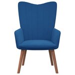 vidaXL Chaise de relaxation avec repose-pied Bleu Velours