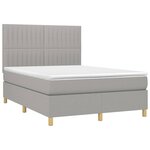 vidaXL Sommier à lattes de lit avec matelas Gris clair 140x200cm Tissu