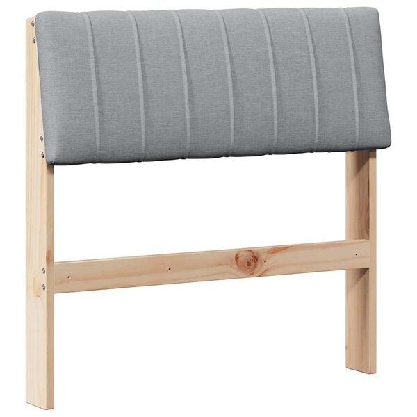 vidaXL Tête de lit capitonnée Gris clair 80 cm Pin massif