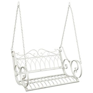 vidaXL Banc Balançoire Acier 109 x 75 x 59 cm Blanc antique