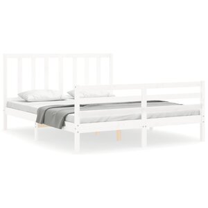 vidaXL Cadre de lit sans matelas blanc 160x200 cm bois de pin massif