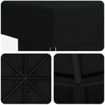 vidaXL Pavillon 3 x 3 m Noir Polyester et Acier 190 gsm
