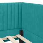 vidaXL Cadre de lit d'angle Turquoise 100 x 200 cm Velours