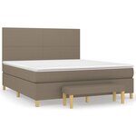 vidaXL Sommier à lattes de lit avec matelas Taupe 180x200 cm Tissu