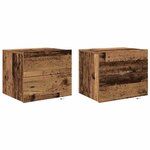 vidaXL Cabinet de chevet avec tiroir 2 Pièces Bois ancien 50 x 39 x 41 cm