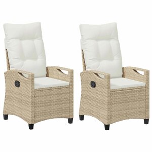 vidaXL Chaise de jardin 2 pc Beige et crème Acier et Polyester
