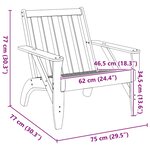 vidaXL Chaise de jardin adirondack 75x77x77 cm bois massif de douglas