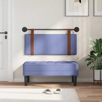vidaXL Tête de lit suspendue Avec lumière LED Bleu denim PU antique