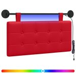vidaXL Tête de lit suspendue Avec lumière LED Rouge Simili cuir
