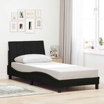vidaXL Cadre de lit sans matelas noir 90x200 cm tissu