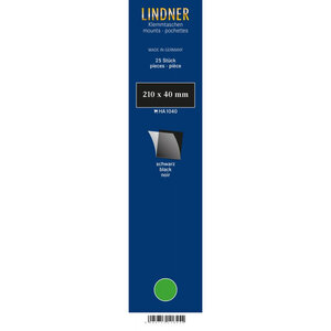 Bandes simple soudure 210 x 40 mm pour timbres-poste. Fond - Noir