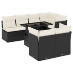 vidaXL Salon de jardin 8 Pièces avec coussins noir résine tressée