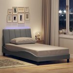 vidaXL Cadre de lit sans matelas gris clair 100x200 cm tissu