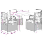 vidaXL Ensemble à manger de jardin avec coussins 5Pièces Beige poly rotin