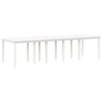 Ensemble de salle à manger de jardin vidaXL de 11 pièces avec coussins en poly rattan blanc