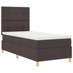 vidaXL Lit Box Spring avec Matelas & LED Marron Foncé 90x200 cm Tissu