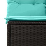 vidaXL Ensemble de canapé de jardin 8 Pièces Noir et Bleu polyrotin