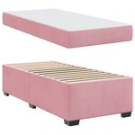 vidaXL Cadre de lit avec matelas Rose 90 x 190 cm tissu