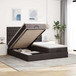 VidaXL Cadre de lit ottoman avec matelas marron foncé 200x200 cm tissu