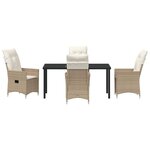 vidaXL Ensemble de salle à manger pour jardin 5 Pièces Beige Poly rotin