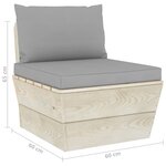 vidaXL Canapé palette à 4 places de jardin avec coussins Bois d'épicéa