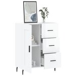 vidaXL Buffet Blanc brillant 69 5x34x90 cm Bois d'ingénierie