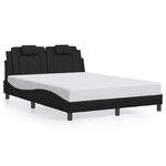 vidaXL Cadre de lit avec LED sans matelas noir 140x190 cm
