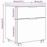 vidaXL Cabinet de Dossier Chêne noir 45 x 38 x 54 cm Bois d'ingénierie