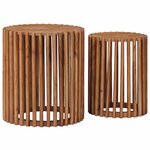 vidaXL Ensemble de Tables de Chevet Artisanales 2 pc Marron Teck