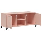 vidaXL Meuble TV rose 100 5x39x43 5 cm acier