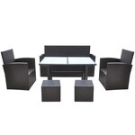 vidaXL Ensemble à manger d'extérieur avec coussins 6Pièces Résine tressée
