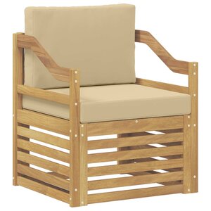 vidaXL Canapé d’extérieur Polyester Blanc et beige