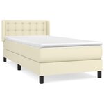 vidaXL Sommier à lattes de lit avec matelas Crème 80x200 cm Similicuir