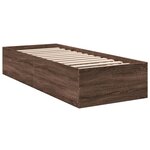 vidaXL Cadre de lit chêne marron 90x200 cm bois d'ingénierie