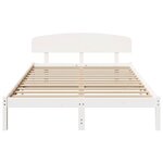 vidaXL Cadre de lit Blanc 140 x 200 cm Bois de pin massif