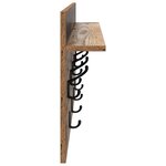 vidaXL Porte-manteau mural avec étagère Bois ancien 80 x 40 x 12 cm