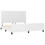 vidaXL Cadre de lit avec tête de lit Blanc 160x200 cm Similicuir