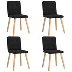 vidaXL Chaises à manger lot de 4 noir tissu