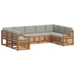 vidaXL Ensemble de canapés d'extérieur 9 pc Gris Naturel et Clair