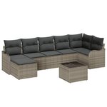vidaXL Ensemble de canapé de jardin avec coussin 8 Pièces Gris Poly rotin