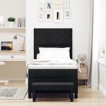 vidaXL Lit à ressorts avec matelas Noir 90 x 190 cm tissu
