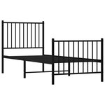 vidaXL Cadre de lit métal sans matelas avec pied de lit noir 75x190 cm
