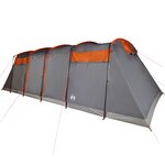 vidaXL Tente familiale tunnel 8 personnes gris et orange imperméable