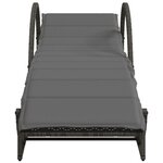 vidaXL Chaise longue avec coussin gris 60x199x42 cm résine tressée