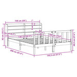 vidaXL Cadre de lit et tête de lit sans matelas cire marron 140x190 cm