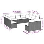vidaXL Salon de jardin et coussins 11 Pièces marron résine tressée