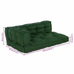 vidaXL Coussin de canapé sur palette 3 Pièces Vert tissu