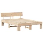 vidaXL Cadre de lit Marron 140 x 200 cm Bois massif en pin